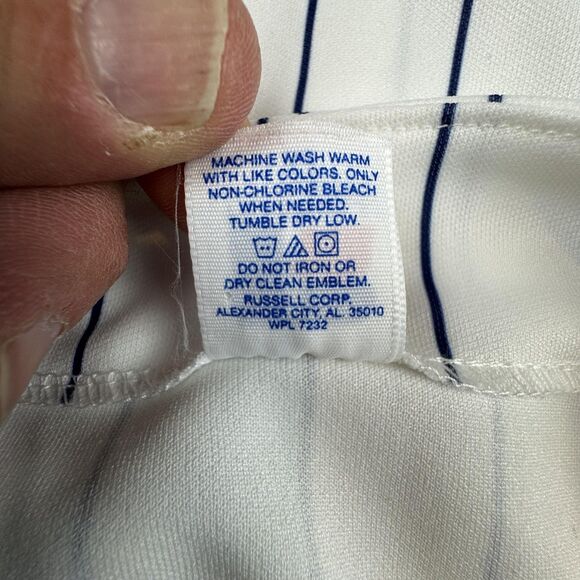 Russell Athletic Baseball Jersey Mens 2XL 52 Pinstripe Made USA Button Up Shirt - Picture 6 of 7